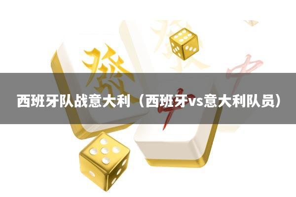 西班牙队战意大利(西班牙vs意大利队员)